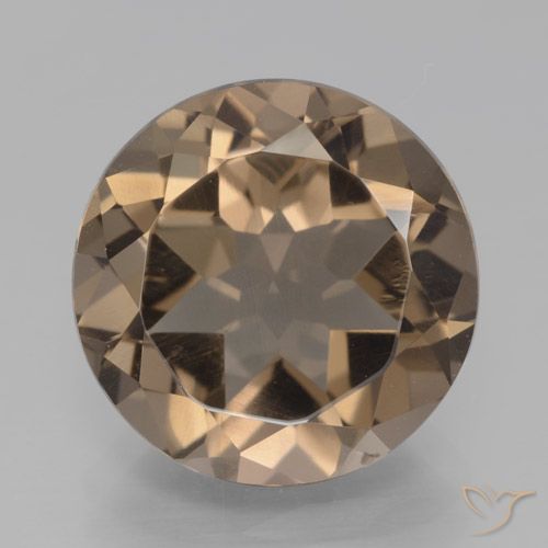 6.59ct Natural Castanho médio Quartzo Fumê, Redondo, VVS-VS