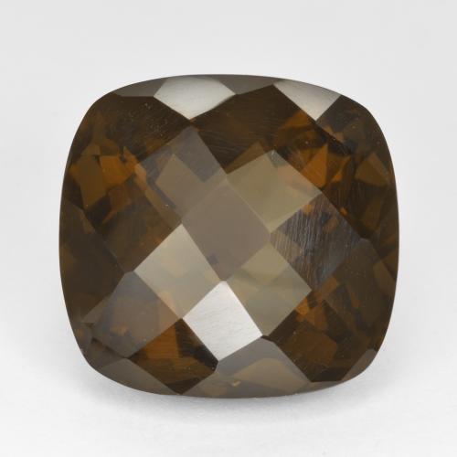 Quartzo fumê marrom natural 22,52ct, almofada cortada, VVS-VS