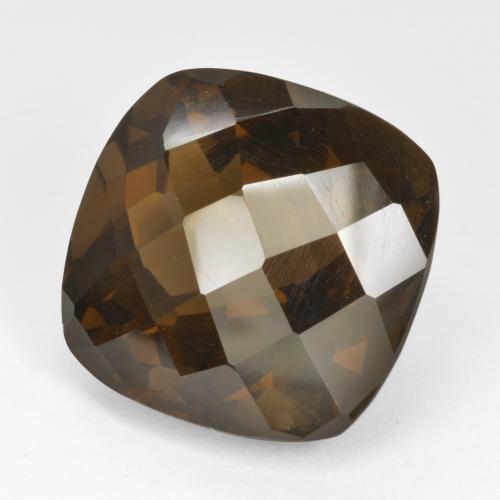 Quartzo fumê marrom natural 22,52ct, almofada cortada, VVS-VS