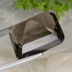 Quartzo fumê marrom natural 34,89ct, corte esmeralda, VVS-VS