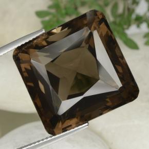 Quartzo fumê marrom natural 40,76ct, corte esmeralda, VVS-VS