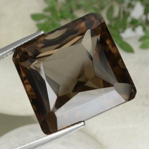 Quartzo fumê marrom natural 40,76ct, corte esmeralda, VVS-VS