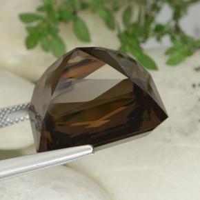 Quartzo fumê marrom natural 40,76ct, corte esmeralda, VVS-VS