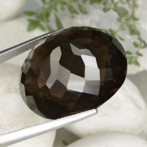 Quartzo fumê marrom natural 59,94ct, corte oval, VVS-VS