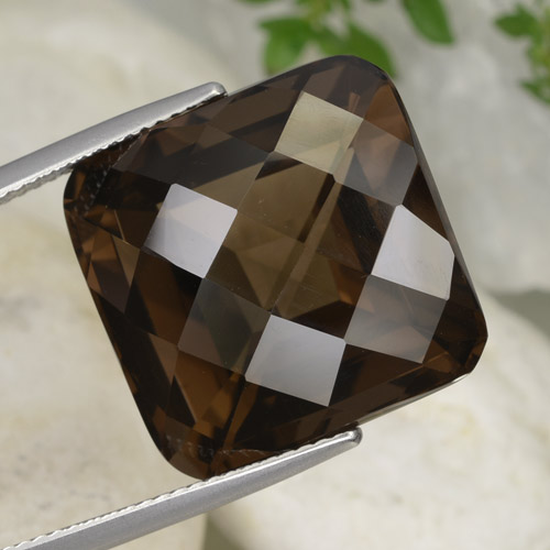 Quartzo fumê marrom natural 26,50ct, corte esmeralda, VVS-VS