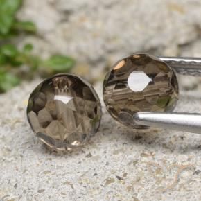 Pedras preciosas de quartzo fumê marrom natural de 2,94 ct, esfera / bola, transparente