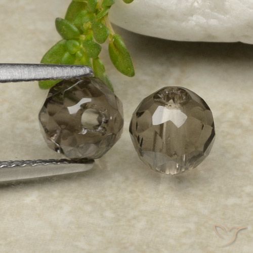 Pedras preciosas de Quartzo Fumê Preto amarronzado natural de 2.91 ct, Esfera / Bola, Transparente