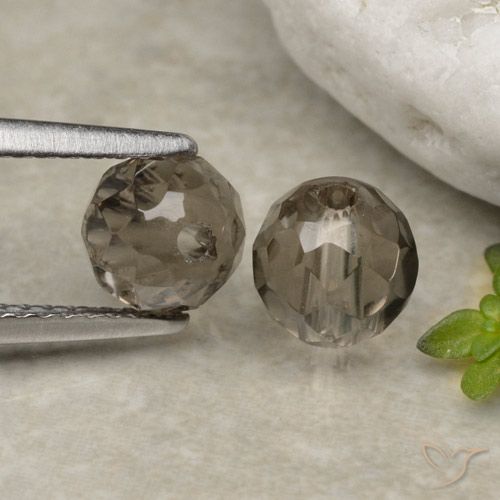 Pedras preciosas de quartzo fumê marrom natural de 2,84 ct, esfera / bola, transparente