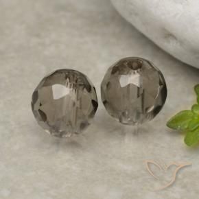 Pedras preciosas de quartzo fumê marrom natural de 2,84 ct, esfera / bola, transparente