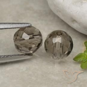 Pedras preciosas de quartzo fumê marrom natural de 2,84 ct, esfera / bola, transparente