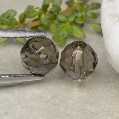 Pedras preciosas de Quartzo Fumê Preto amarronzado natural de 2.88 ct, Esfera / Bola, Transparente