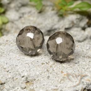 Pedras preciosas de quartzo fumê marrom natural de 2,90 ct, esfera / bola, transparente