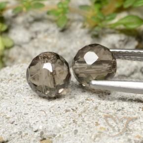 Pedras preciosas de quartzo fumê marrom natural de 2,90 ct, esfera / bola, transparente