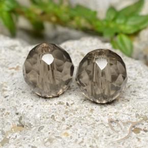 Pedras preciosas de quartzo fumê marrom natural de 2,80 ct, esfera / bola, transparente