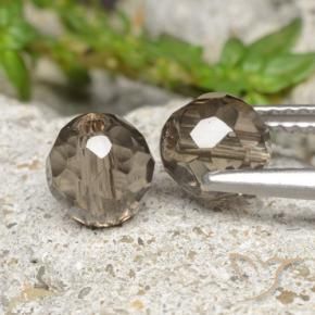 Pedras preciosas de quartzo fumê marrom natural de 2,80 ct, esfera / bola, transparente