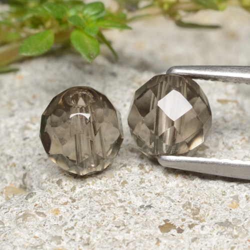 Pedras preciosas de quartzo fumê marrom natural de 2,77 ct, esfera / bola, transparente
