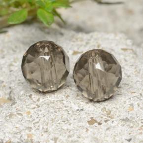 Pedras preciosas de quartzo fumê marrom natural de 2,77 ct, esfera / bola, transparente