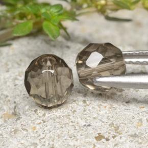 Pedras preciosas de quartzo fumê marrom natural de 2,77 ct, esfera / bola, transparente