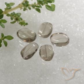 Pedras preciosas de Quartzo Fumê Castanho muito claro natural de 5.23 ct, oval, Transparente