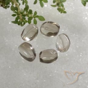 Pedras preciosas de Quartzo Fumê Castanho muito claro natural de 5.23 ct, oval, Transparente