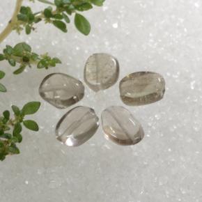 Pedras preciosas de quartzo fumê marrom natural de 3,69 ct, corte oval, transparente