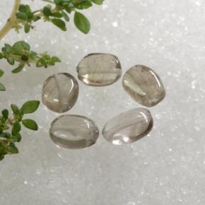 Pedras preciosas de quartzo fumê marrom natural de 3,69 ct, corte oval, transparente