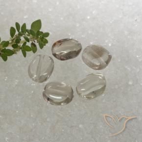 Pedras preciosas de Quartzo Fumê Castanho muito claro natural de 4.70 ct, oval, Transparente