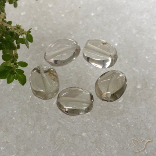 5.89ctw Natural Branco acastanhado Quartzo Fumê, oval, Transparente