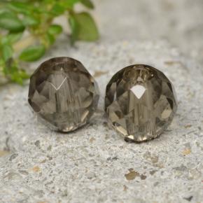 Pedras preciosas de quartzo fumê marrom natural de 2,79 ct, esfera / bola, transparente
