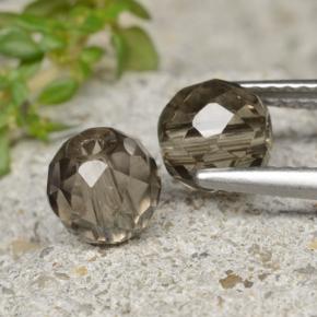 Pedras preciosas de quartzo fumê marrom natural de 2,79 ct, esfera / bola, transparente