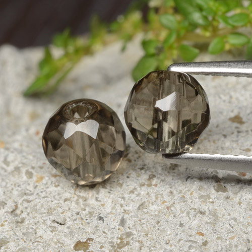 Pedras preciosas de quartzo fumê marrom natural de 2,77 ct, esfera / bola, transparente