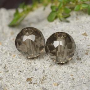 Pedras preciosas de quartzo fumê marrom natural de 2,77 ct, esfera / bola, transparente