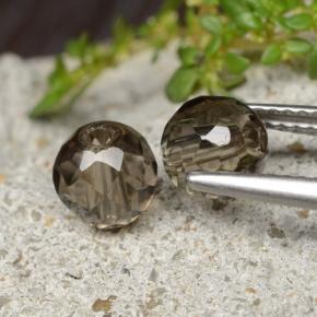 Pedras preciosas de quartzo fumê marrom natural de 2,77 ct, esfera / bola, transparente