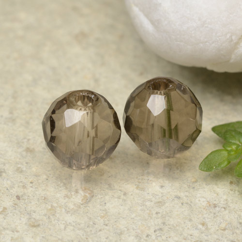 Pedras preciosas de quartzo fumê marrom natural de 2,82 ct, esfera / bola, transparente