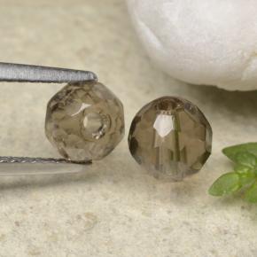 Pedras preciosas de quartzo fumê marrom natural de 2,82 ct, esfera / bola, transparente