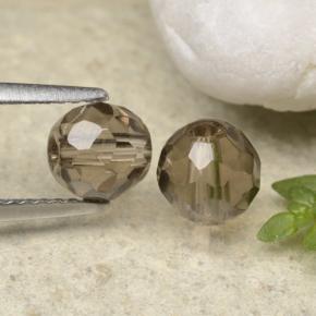 Pedras preciosas de quartzo fumê marrom natural de 2,82 ct, esfera / bola, transparente