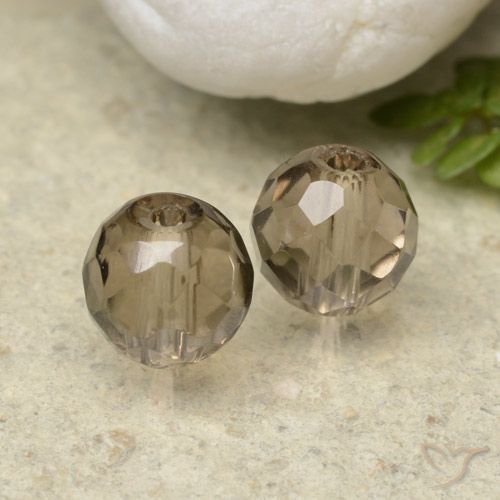 Pedras preciosas de quartzo fumê marrom natural de 2,88 ct, esfera / bola, transparente