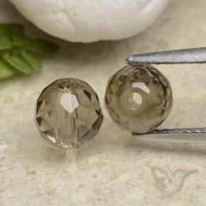 Pedras preciosas de quartzo fumê marrom natural de 2,88 ct, esfera / bola, transparente