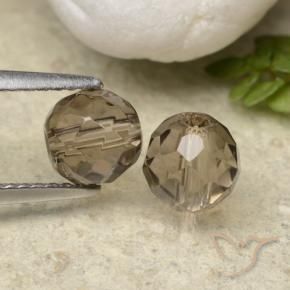 Pedras preciosas de quartzo fumê marrom natural de 2,88 ct, esfera / bola, transparente