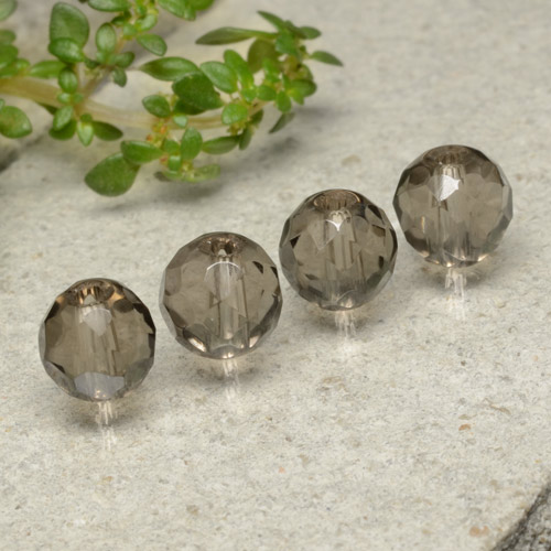 Pedras preciosas de quartzo fumê marrom natural de 6,17 ct, esfera / bola, transparente