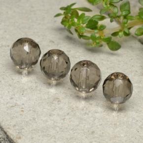 Pedras preciosas de quartzo fumê marrom natural de 6,17 ct, esfera / bola, transparente