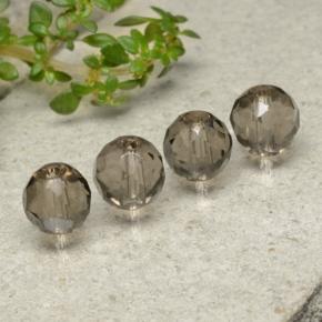 Pedras preciosas de quartzo fumê marrom natural de 6,17 ct, esfera / bola, transparente