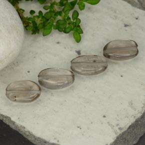Pedras preciosas de quartzo fumê marrom natural de 4,06 ct, corte oval, transparente