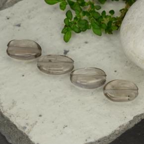 Pedras preciosas de quartzo fumê marrom natural de 4,06 ct, corte oval, transparente