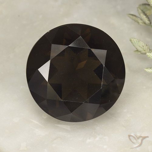 13.80ct Natural Marrom Chocolate Profundo Quartzo Fumê, Redondo, VVS