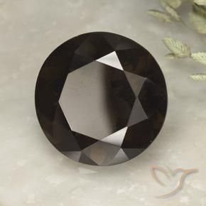 Quartzo Fumê Marrom Chocolate Profundo Natural 13.80ct, Redondo, VVS