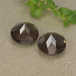 Pedras preciosas de Quartzo Fumê Hickory Brown natural de 3.27 ct, Redondo, VVS-VS