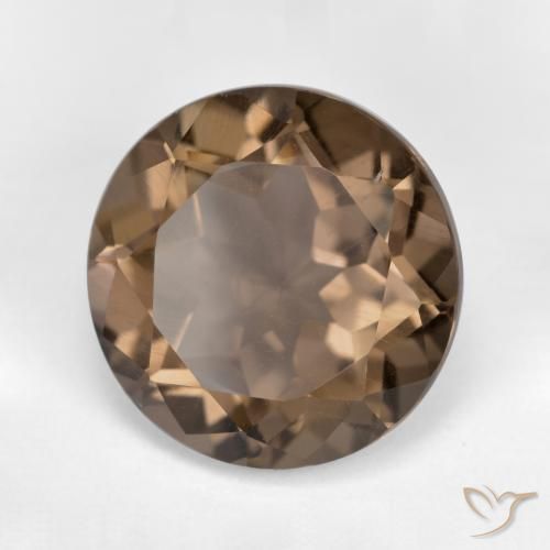 Quartzo Fumê Marrom Quente Natural 6.76ct, Redondo, VVS-VS