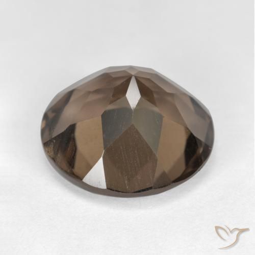 Quartzo Fumê Marrom Quente Natural 6.76ct, Redondo, VVS-VS