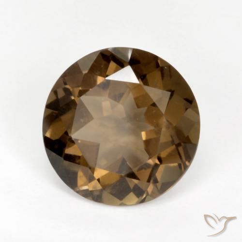 Quartzo Fumê Marrom Quente Natural 5.27ct, Redondo, VVS-VS